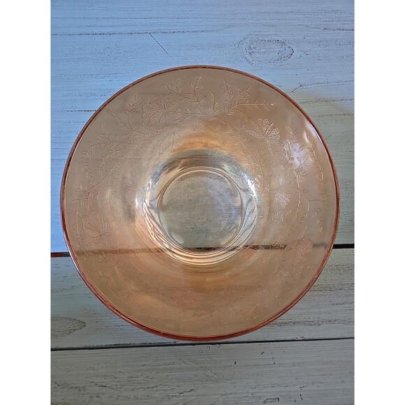 Jeanette Floral Marigold Iridescent Salad Bowl Carnival Vintage, Serving Dish - Picture 3 of 4